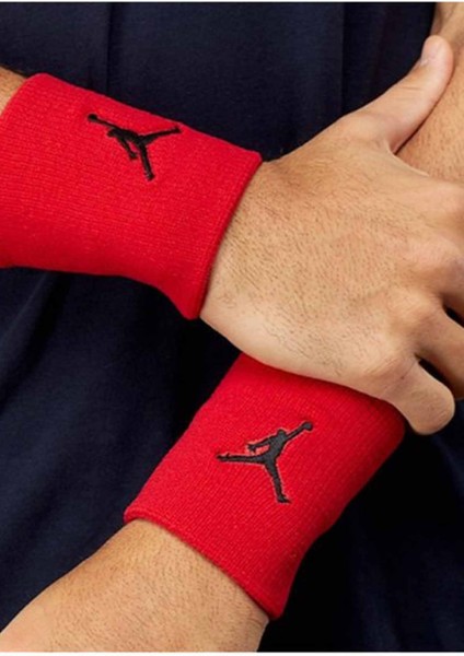 Jordan Jumpman Wristbands 2 Pk Gym Unisex El Bilekliği J.KN.01.605.OS-KIRMIZI