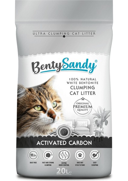 Activated Carbon Aktif Karbonlu Topaklanan Kedi Kumu 20 Lt