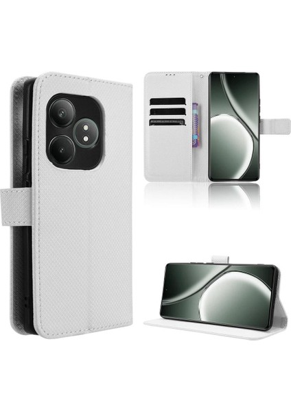 Realme Gt 6 Kickstand Kapak Kart Tutucu Manyetik Cüzdan Için Kılıf (Yurt Dışından)