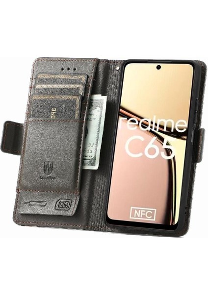 Realme C65 Çok Renkli Ekleme Iş Cüzdan Çoklu Kart Için Flip Case (Yurt Dışından)