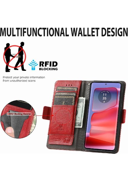 Motorola Edge 50 Pro Cüzdan Ekleme Çok Renkli Çoklu Kart Için Flip Case (Yurt Dışından)