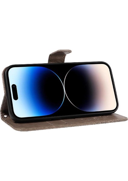 Kredi Kartı Yuvası ile IPhone 14 Pro Max Yüksek Kalite Deri Için Flip Case (Yurt Dışından)