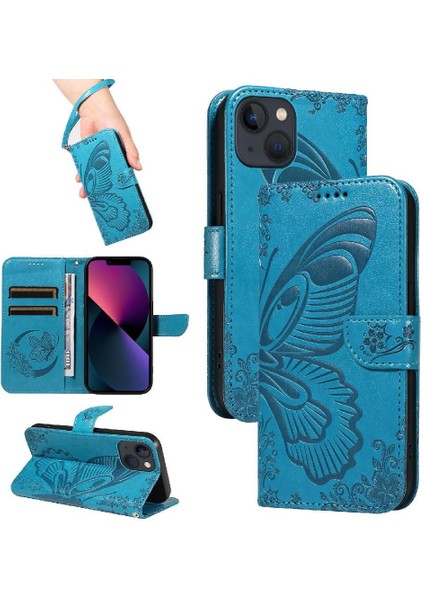 IPhone 14 Için Flip Case Artı Kredi Kartı Yuvası ile Yüksek Kaliteli Deri (Yurt Dışından)