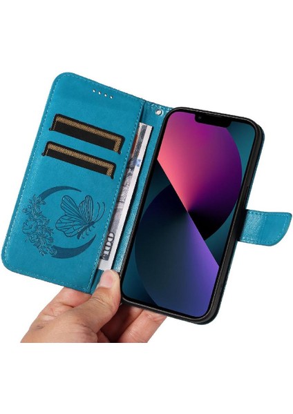 IPhone 14 Için Flip Case Artı Kredi Kartı Yuvası ile Yüksek Kaliteli Deri (Yurt Dışından)