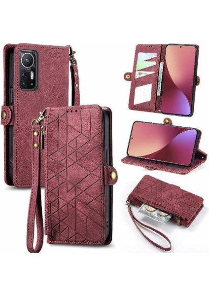 Xiaomi 12 Için Flip Case Deri Çanta Basit Iş Kapak Çevirin Cüzdan (Yurt Dışından)
