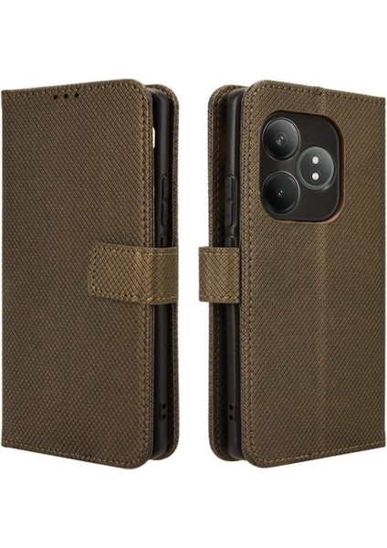 Realme Gt 6 Kickstand Kapak Kart Tutucu Manyetik Cüzdan Için Kılıf (Yurt Dışından)
