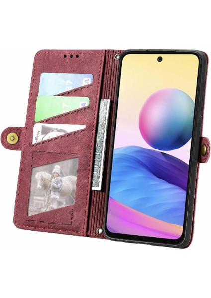 Xiaomi Redmi Not 10 Için Flip Case 5g Kapak Çevirin Darbeye Deri Kılıf (Yurt Dışından)