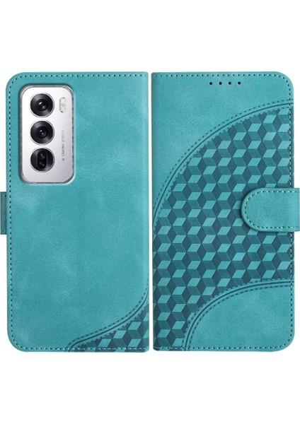 Oppo Flip 12 5g Geometrik Desen Flip Iş Pu Deri Için Flip Case (Yurt Dışından)