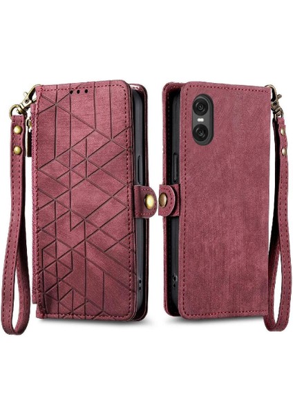 Sony Xperia 10 Vı Cüzdan Için Flip Case Basit Iş Darbeye Deri (Yurt Dışından)