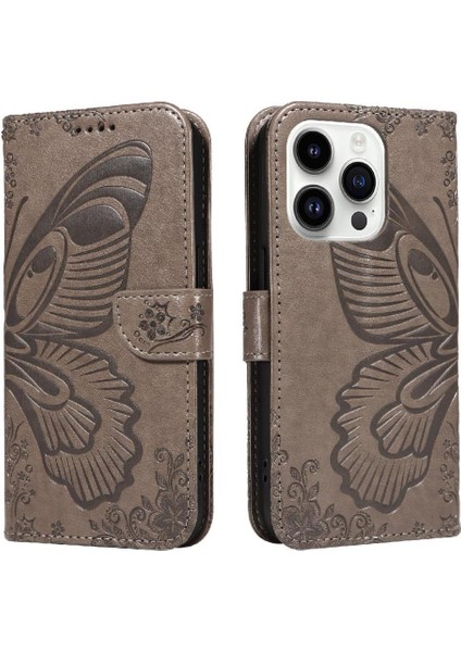 Kredi Kartı Yuvası ile IPhone 14 Pro Için Flip Case Ayrılabilir El Kayışı (Yurt Dışından)