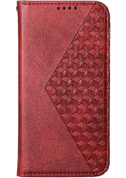 IPhone 15 Için Flip Case Artı El Kayışı Eşkenar Dörtgen Şekli Standı Cüzdan Günlük (Yurt Dışından)