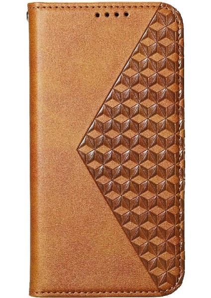 IPhone 15 Için Flip Case Pro El Kayışı Günlük Kullanım Eşkenar Dörtgen Şekli Standı Cüzdan (Yurt Dışından)