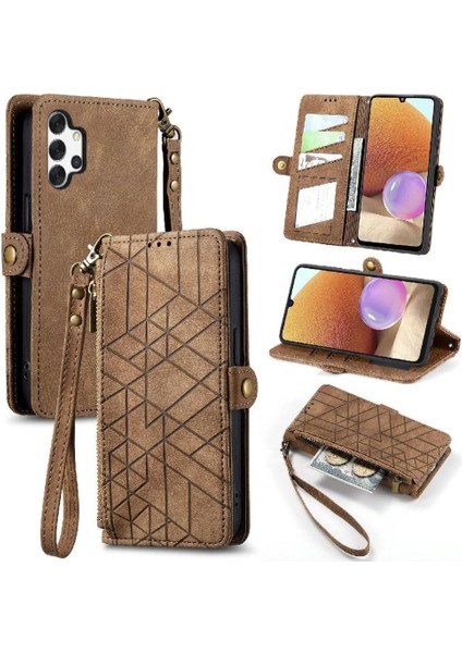 Samsung Galaxy A32 4g Için Flip Case Deri Kılıf Kapak Basit Cüzdan (Yurt Dışından)