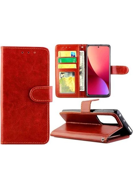 Xiaomi 12 Kart Tutucu Pu Deri Manyetik Kapatma Kickstand Için Flip Case (Yurt Dışından)