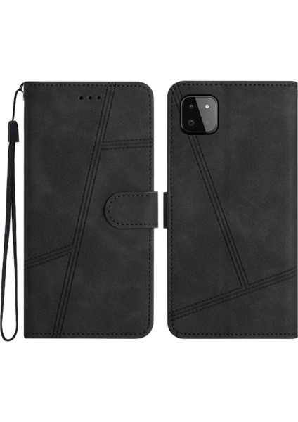Samsung Galaxy A22 5g Için Flip Case Kart Yuvaları Tutucu Manyetik Bilek Kayışı (Yurt Dışından)
