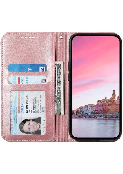 IPhone 15 Için Flip Case Pro El Kayışı Günlük Kullanım Eşkenar Dörtgen Şekli Standı Cüzdan (Yurt Dışından)