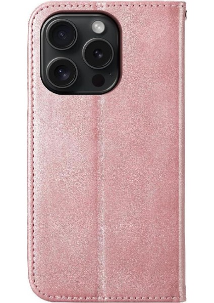 IPhone 15 Için Flip Case Pro El Kayışı Günlük Kullanım Eşkenar Dörtgen Şekli Standı Cüzdan (Yurt Dışından)