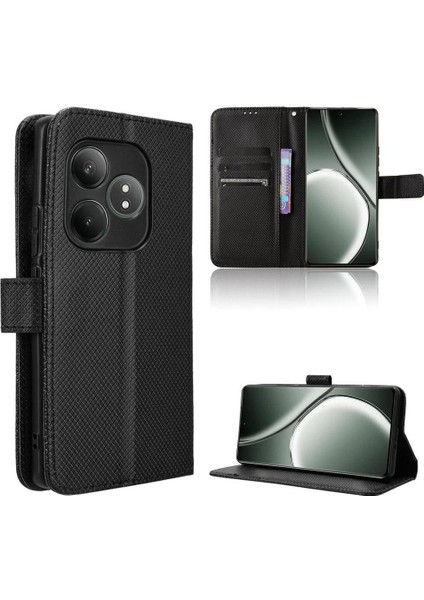 Realme Gt 6 Kickstand Kapak Kart Tutucu Manyetik Cüzdan Için Kılıf (Yurt Dışından)