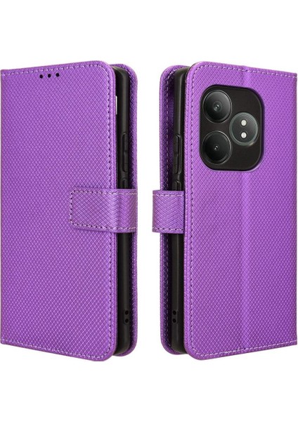 Realme Gt 6 Kickstand Kapak Kart Tutucu Manyetik Cüzdan Için Kılıf (Yurt Dışından)
