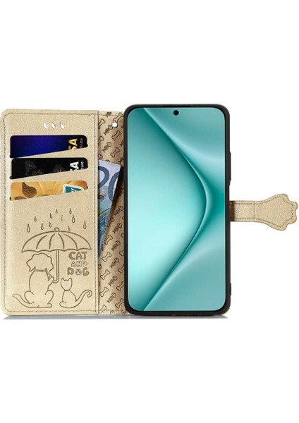 Huawei Pura 70 Pro Için Flip Case Kısa Kayış Karikatür Hayvanlar Darbeye (Yurt Dışından)