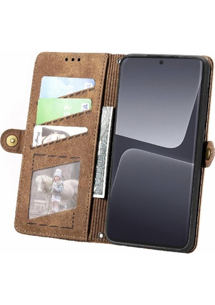 Xiaomi 13 Pro Flip Kapak Için Flip Case Basit Iş Cüzdan Deri Kılıf (Yurt Dışından)