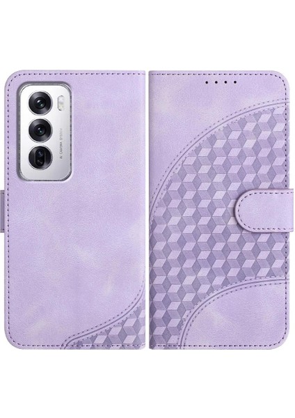 Oppo Flip 12 5g Geometrik Desen Flip Iş Pu Deri Için Flip Case (Yurt Dışından)