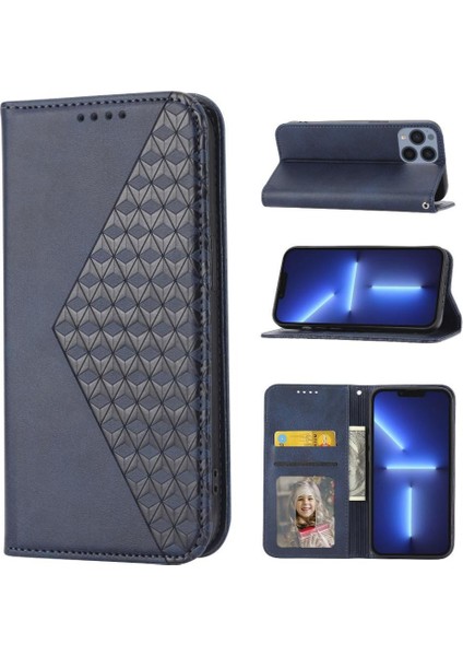 IPhone 14 Için Flip Case Pro Max Eşkenar Dörtgen Şekli Günlük Kullanım El Kayışı Standı (Yurt Dışından)