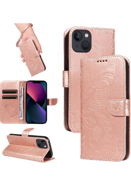 IPhone 14 Için Flip Case Artı Kredi Kartı Yuvası ile Yüksek Kaliteli Deri (Yurt Dışından)