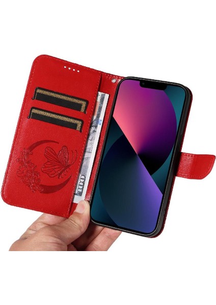 IPhone 14 Için Flip Case Artı Kredi Kartı Yuvası ile Yüksek Kaliteli Deri (Yurt Dışından)