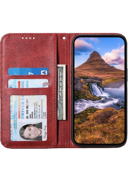 IPhone 13 Için Flip Case Pro Max Eşkenar Dörtgen Şekli Günlük Kullanım Cüzdan El Kayışı (Yurt Dışından)