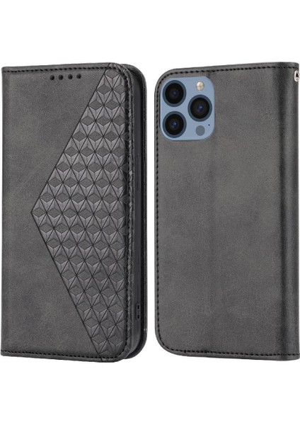 IPhone 14 Için Flip Case Pro Max Eşkenar Dörtgen Şekli Günlük Kullanım El Kayışı Standı (Yurt Dışından)