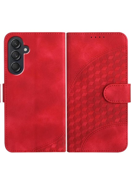 Samsung Galaxy M55 Darbeye Deri Kılıf Için Flip Case Geometrik Desen (Yurt Dışından)