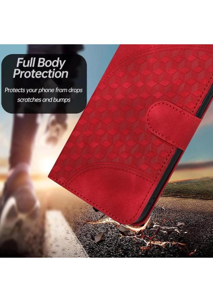 Samsung Galaxy M55 Darbeye Deri Kılıf Için Flip Case Geometrik Desen (Yurt Dışından)
