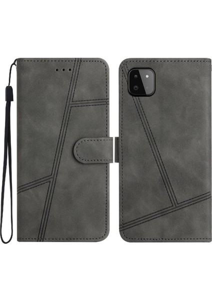 Samsung Galaxy A22 5g Için Flip Case Kart Yuvaları Tutucu Manyetik Bilek Kayışı (Yurt Dışından)