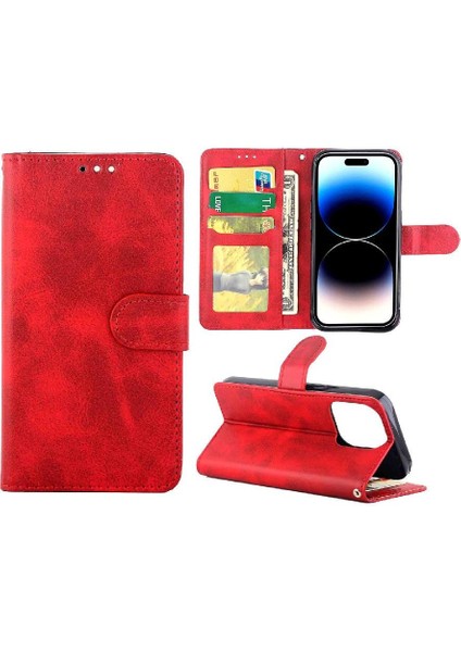 IPhone 14 Için Filp Durumda Pro Tam Koruma Kartı Tutucu Kickstand Pu (Yurt Dışından)
