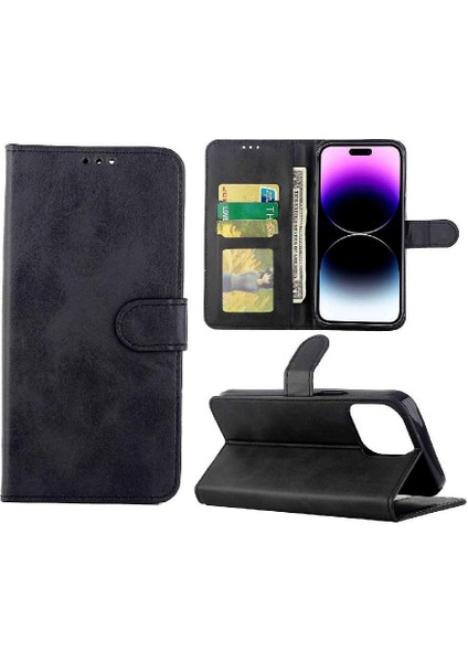 IPhone 14 Için Filp Durumda Pro Max Kart Tutucu Tam Koruma Manyetik Pu (Yurt Dışından)