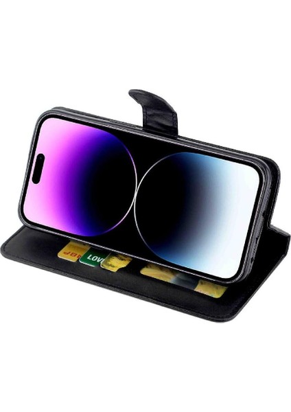 IPhone 14 Için Filp Durumda Pro Max Kart Tutucu Tam Koruma Manyetik Pu (Yurt Dışından)