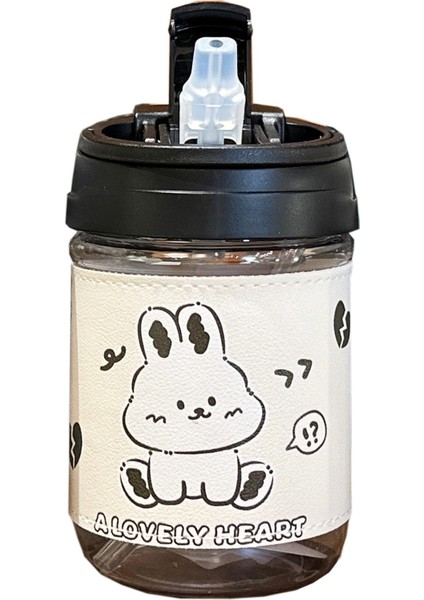 Karikatür Deri Kapak Saman Bardak Çift Içecek Haşlanma Önleyici Su Bardağı (Yurt Dışından)