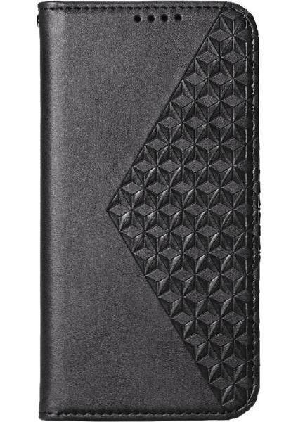 IPhone 15 Için Flip Case Standı Eşkenar Dörtgen Şekli Cüzdan El Kayışı Günlük Kullanım (Yurt Dışından)