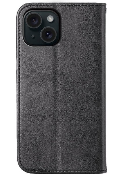 IPhone 15 Için Flip Case Standı Eşkenar Dörtgen Şekli Cüzdan El Kayışı Günlük Kullanım (Yurt Dışından)