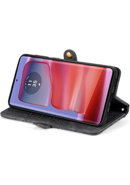 Motorola Kenar 50 Pro Için Flip Case Kapak Cüzdan Darbeye Basit (Yurt Dışından)