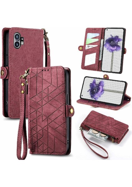 Nothing Flip Case Telefon 1 Darbeye Kapak Cüzdan Basit Deri (Yurt Dışından)