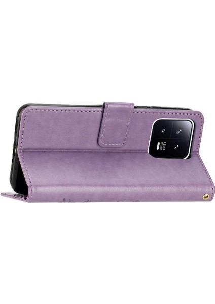Xiaomi 13 Pro Için Kickstand Durumda Bilek Kayışı Pu Deri Kart Tutucu (Yurt Dışından)