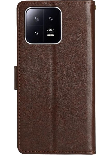 Xiaomi 13 Pro Için Kickstand Durumda Bilek Kayışı Pu Deri Kart Tutucu (Yurt Dışından)