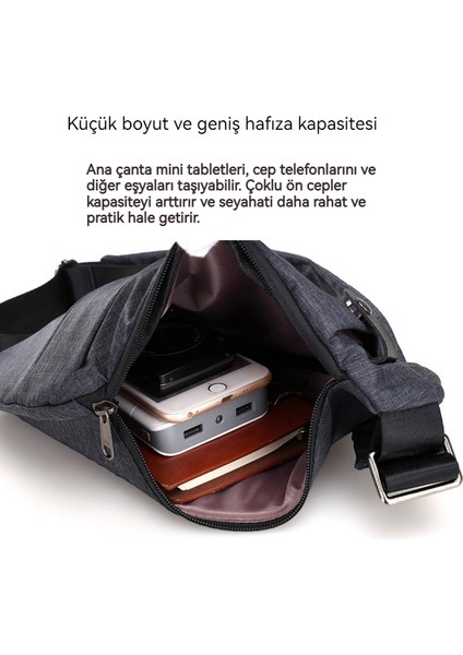 Hırsızlığa Karşı Kişisel Çanta Göğüs Çantası Erkek Yeni Saklama Çantası Omuzdan Askili Çanta Crossbody Çanta Seyahat Küçük Sırt Çantası (Yurt Dışından)