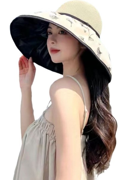 Yaz Dış Mekan Güneş Koruması Uv Vizörlü Kadın Şapkası (Yurt Dışından)