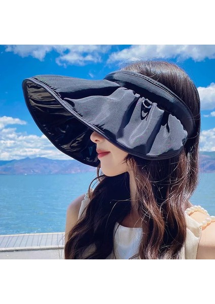 Yaz Dış Mekan Güneş Koruması Uv Vizörlü Kadın Şapkası (Yurt Dışından)
