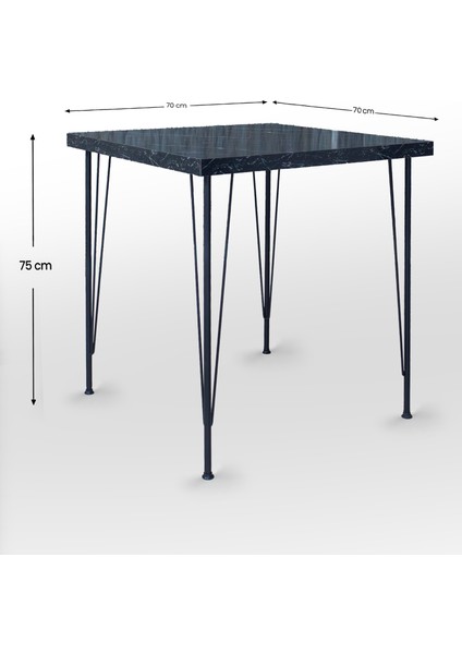 Nur Metal 70X70 Tel Sandalye Takımı Mutfak Masası - Yemek Masası - Cafe Masası