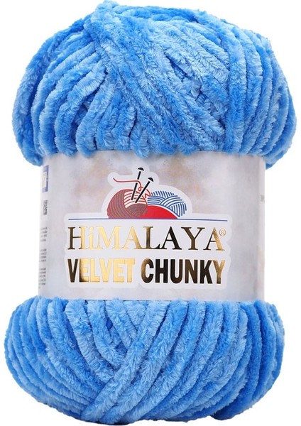 Velvet Chunky Kadife Ip Mavi