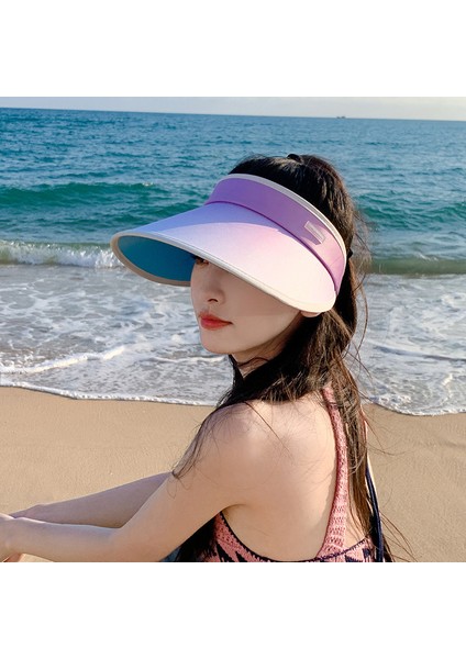 Yaz Dış Mekan Güneş Koruması Uv Vizörlü Kadın Şapkası (Yurt Dışından)
